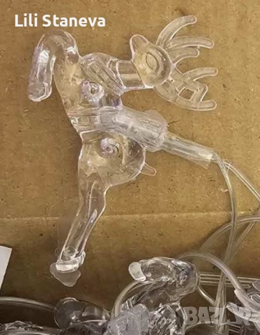 Многоцветни коледни LED лампички с еленчета с щепсел - Многоцветни, дължина - 5м ,28бр лампички., снимка 3 - Декорация за дома - 52637729