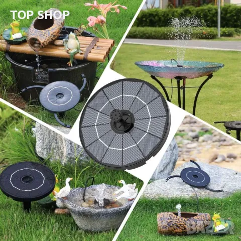 Соларен воден фонтан AISITIN Направи си сам, 2,8 W с фиксирана скоба и 6 стила фонтан, снимка 9 - Други стоки за дома - 49473345