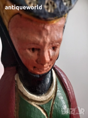 Голяма Дървена Статуя, Фигура МОНАХИНЯ ,Средновековна Дама, снимка 2 - Антикварни и старинни предмети - 52845736