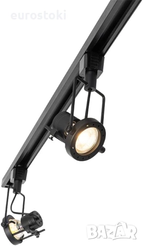 Qazqa  Suplux - Модерна алуминиева 1-фазна шинна осветителна система с 5 лампови точки, черна, снимка 6 - Лампи за таван - 52030422