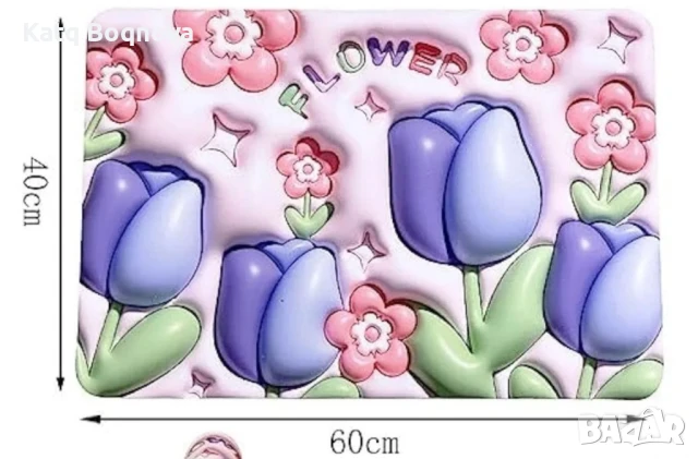 Бързо съхнеща триизмерна постелка за баня в различни разцветки 60х40см, снимка 2 - Други стоки за дома - 51152323