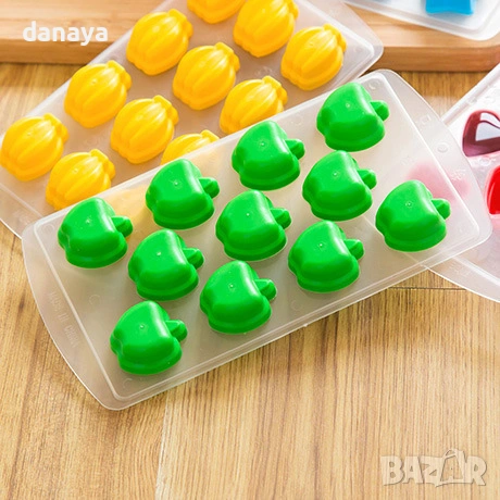 6393 Форма за лед със силиконово дъно Плодове и звездички, снимка 3 - Форми - 53346671