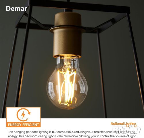 Декоративна висяща висяща таванна лампа с абажур в метална кутия, снимка 4 - Лампи за таван - 41947200