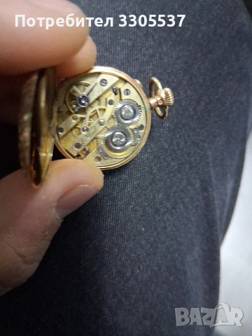 Античен швейцарски джобен часовник от 14К злато края на XIX век, снимка 4 - Дамски - 53349643