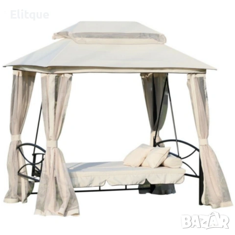 Луксозна градинска шатра с люлка и функция сън за пълен релакс, снимка 7 - Градински мебели, декорация  - 53326294