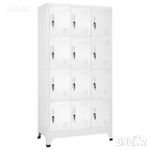 vidaXL Заключващ се шкаф с 12 отделения, 90x45x180 см