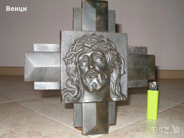 Бронзов Кръст Икона Исус, снимка 3 - Антикварни и старинни предмети - 53589473