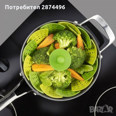 1856 Пластмасова кошничка за готвене на пара и отцеждане, снимка 5 - Други стоки за дома - 35731323