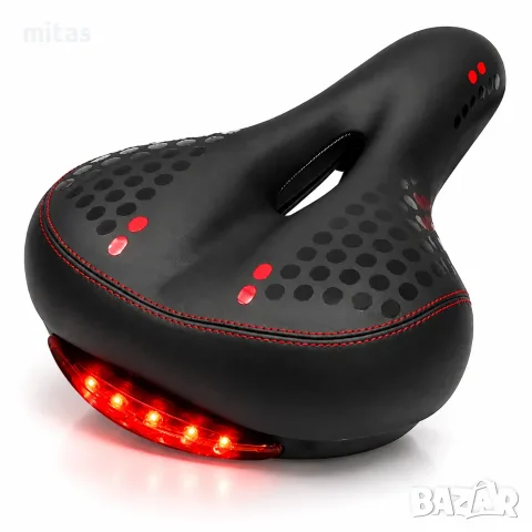 Гелова седалка за велосипед LUTA с LED стоп, Мемори пяна, Ергономична, Универсална, снимка 2 - Части за велосипеди - 44247100