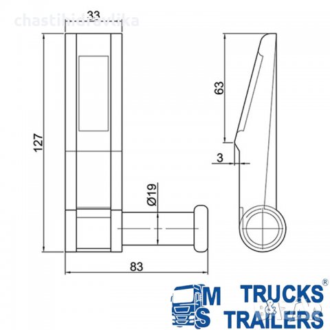 Долна панта за заден капак - лява 15016012, снимка 2 - Части - 33974426
