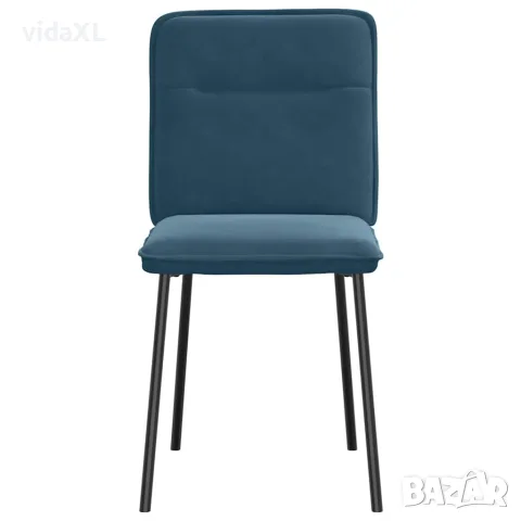 vidaXL Трапезни столове, 2 бр, сини, кадифе, снимка 3 - Столове - 56147568