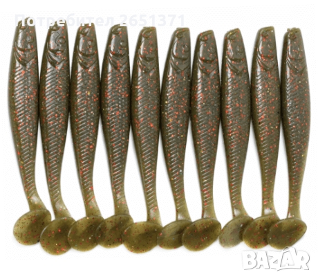 Силиконова примамка с Т-опашка 6.8 гр./10.5 см., 10 броя - 16 лв.