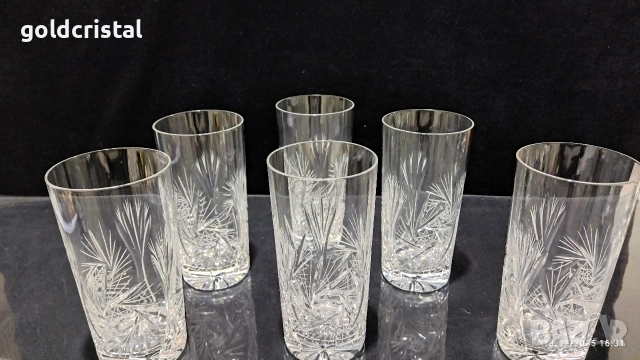 кристални чаши за вода, снимка 2 - Антикварни и старинни предмети - 52777751
