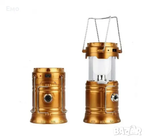 Къмпинг LED фенер, ABS, Соларно/USB зареждане, Златис - SH-5800T, снимка 8 - Къмпинг осветление - 48349373