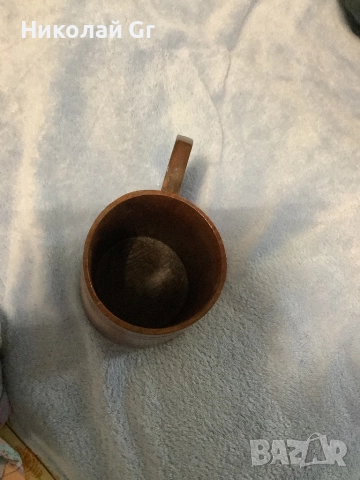 Дървена халба  отличен състояние височина 12 см диаметър 10 см, снимка 5 - Антикварни и старинни предмети - 52342924