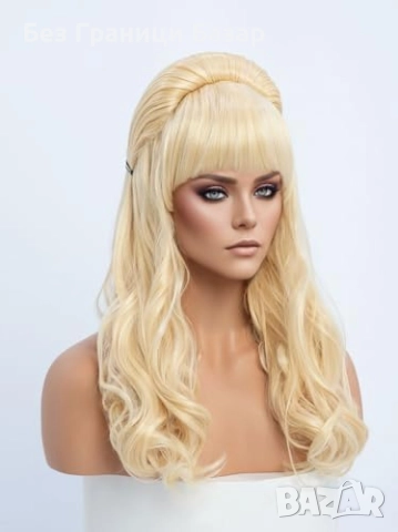 Нова Руса винтидж перука с бретон 24" за Хелоуин, карнавал и cosplay, снимка 4 - Аксесоари за коса - 52300617