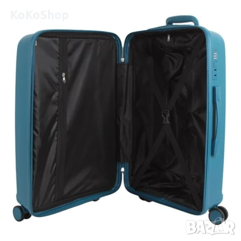 Куфар на колелца-36x21x55.5 см./син куфар на колелца, снимка 7 - Куфари - 50644626