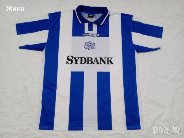 ESBJERG Есберг Дания 1999/00 оригинална футболна тениска UMBRO фланелка за футбол с номер 11
