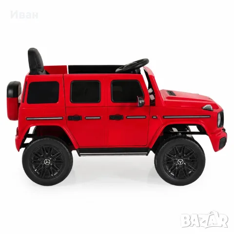 ТОП ЦЕНА!НОВО!Акумулаторен джип Mercedes-Benz G580 RED с 12V батерия,МЕКИ ГУМИ,кожена седалка,USB, снимка 6 - Детски велосипеди, триколки и коли - 56125037
