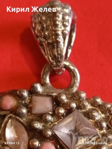Красив медальон с РОЗОВ КВАРЦ стил поднесен аристократично 52223, снимка 3 - Колиета, медальони, синджири - 52570585