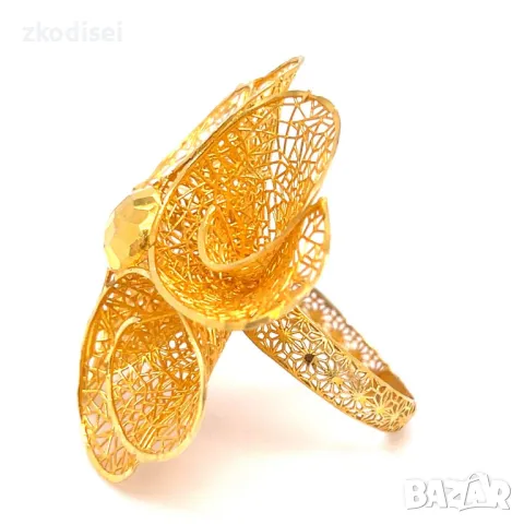Златен дамски пръстен 6,97гр. размер:59 14кр. проба:585 модел:31423-5, снимка 2 - Пръстени - 50173215