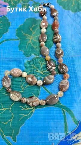 Гердан от естествен ахат ,,Ботсвана,,, снимка 4 - Антикварни и старинни предмети - 49618671