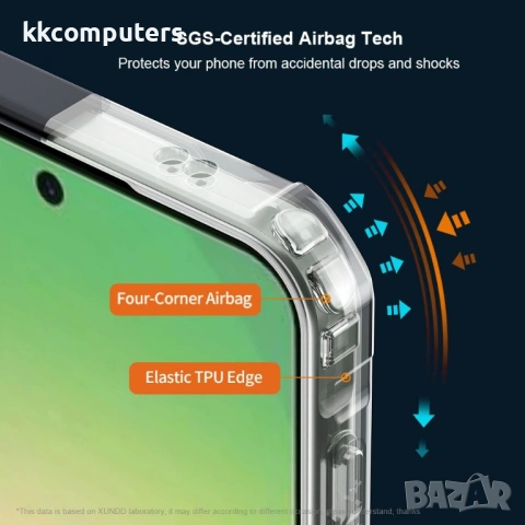 XUNDD Прозрачен Калъф за Samsung S26+ - TPU+Акрил, Airbag, 0.8mm ръбове, Черен, Протектор, снимка 3 - Резервни части за телефони - 53709936