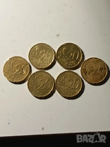 20 евро цента от различни години и държави 