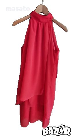 Jane Norman - червена туника/рокля от шифон, снимка 4 - Туники - 34326403