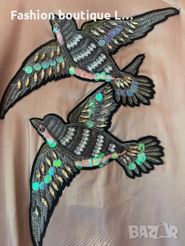 Сатенено якенце тип бомбър с уникален гръб с бродерия от мъниста и пайети М размер с джобове CULTURE, снимка 9 - Якета - 51667315