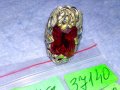 СТАРИНЕН МАЙСТОРСКИ СКЪПОЦЕНЕН АР НУВО ПОСРЕБРЕН ПРЪСТЕН с ГОЛЯМ ЮВЕЛИРНО ФАСЕТИРАН ГРАНАТ 37140, снимка 9