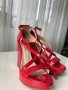  Bright shoes Дамски сандали на платформа в цвят корал, снимка 1 - Дамски елегантни обувки - 41161960