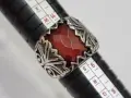 Сребърен пръстен с кехлибарен камък, снимка 6