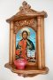 Дърворезба домашен иконостас с иконопис " Исус Христос ", снимка 4