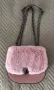 Дамска розова чанта с пух, снимка 1