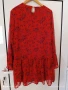 Pieces червена рокля на цветя М размер , снимка 3