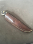 Ловен нож от Дамаска стомана дръжка смола кожена кания, снимка 6