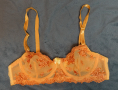 Оранжев тюлен сутиен с прозрачни чашки и бродерии 75А/В размер, снимка 6