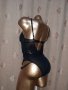 М Черно еластично, прозрачно боди , снимка 2