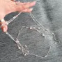 Двуредно колие тип гердан в сребристо , снимка 4