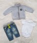 Боди риза H&M дънки и жилетка за бебе 1-2 месеца, снимка 1 - Комплекти за бебе - 42480666