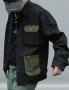 Ново мъжко карго дънково яке риза черно военни джобове деним памук XХЛ, снимка 8