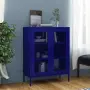 vidaXL Шкаф за съхранение, нейви син, 80х35х101,5 см, стомана, снимка 2
