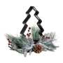 Коледен венец с поставка за свещ, Метал, Елха , снимка 2