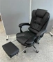 Ергономичен въртящ се офис стол с масаж и поставка за крака, снимка 3