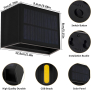 T-SUN 4 броя соларни оградни лампи за външна градина, 3000K, IP65, снимка 4