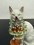 Стара порцеланова фигура на котка - Ges. Gesch №7449, снимка 2