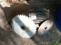 Трифазен електромотор от циркуляр ,с два диска към него!, снимка 4