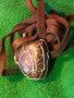 КРАСИВ ВИНТИДЖ - АРТ МЕДАЛЬОН НАТУРАЛЕН КАМЪК ЧЕРЕН ЯСПИС с ШНУРЧЕ от ВЕЛУР 13776, снимка 15