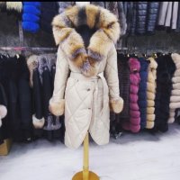 Дамско луксозно палто с лисица код 023, снимка 1 - Палта, манта - 39388326